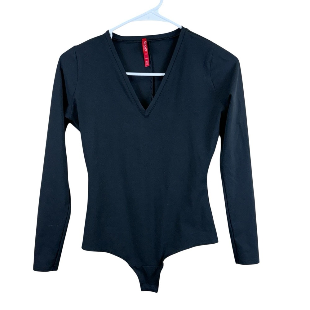 Spanx Suit‎ Yourself Long Sleeve Thong Bodysuit Classic Black Size Small